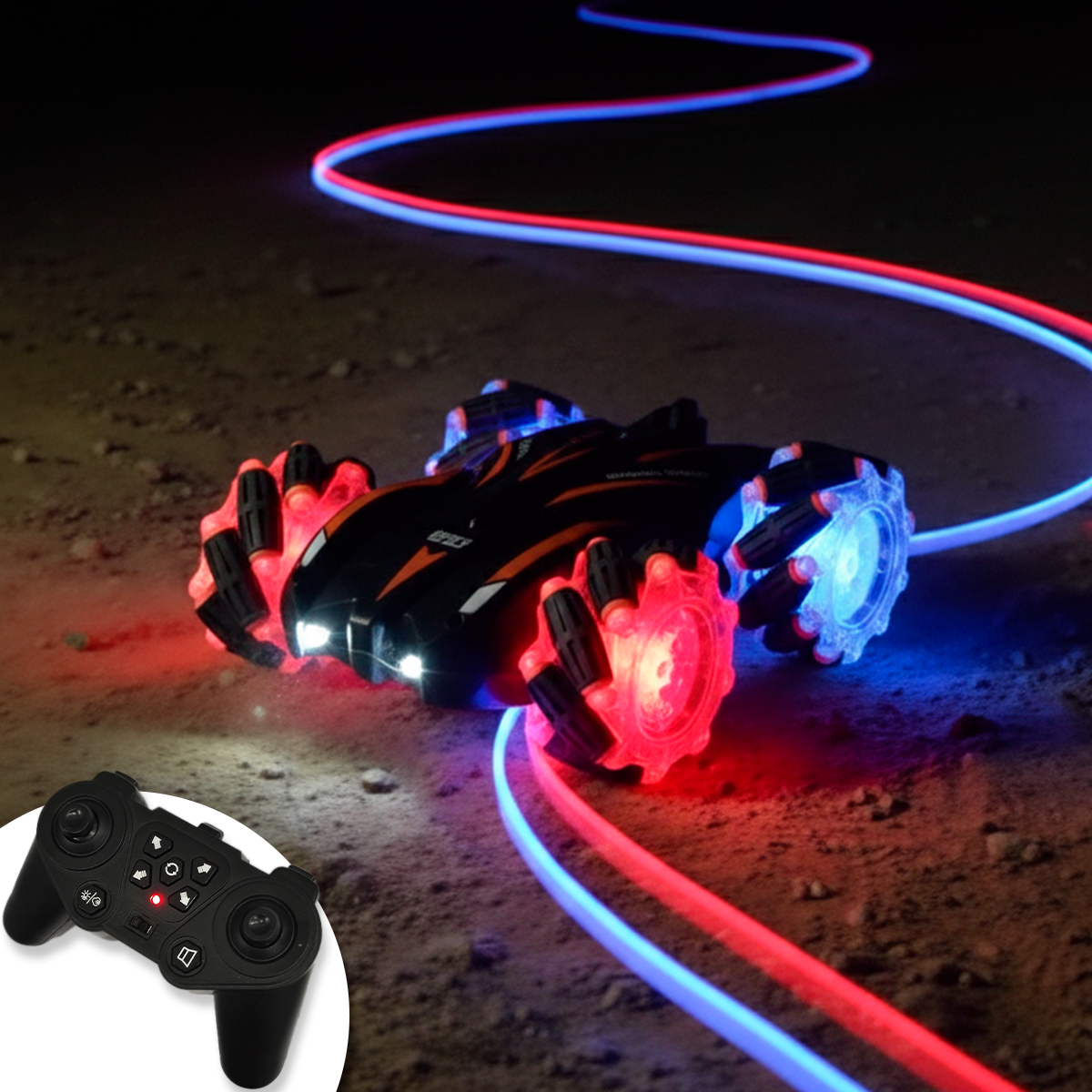 Carro Todo Terreno 360° Sonidos y Luces Control Remoto Acrobático S663