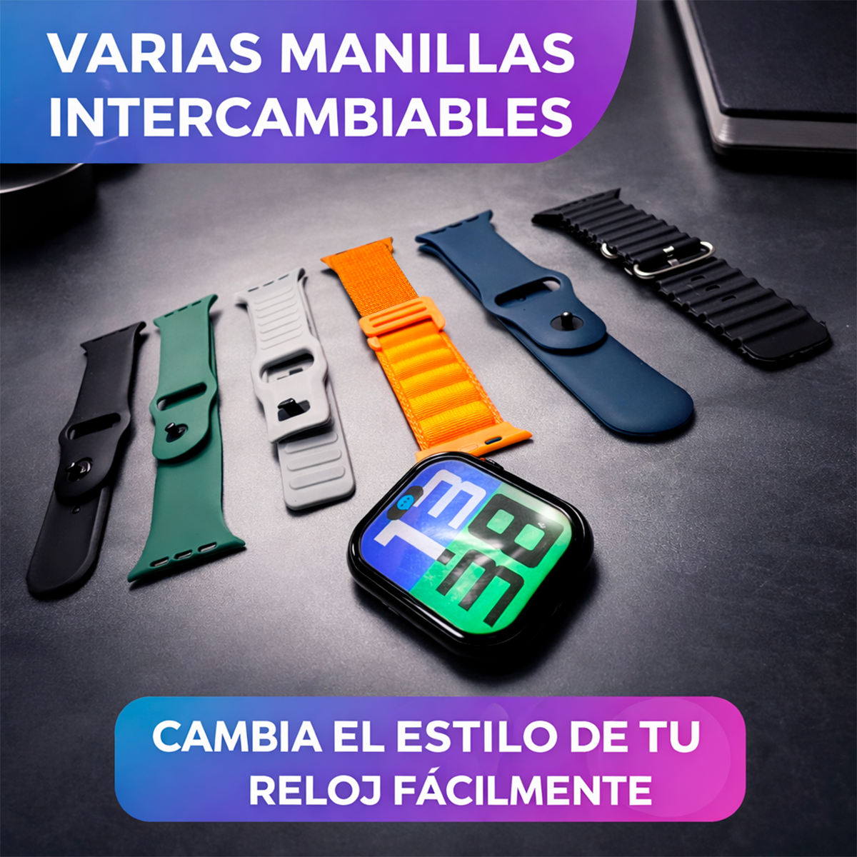 Reloj Smartwatch Deportivo con Audífonos + Manillas Intercambiables S1000