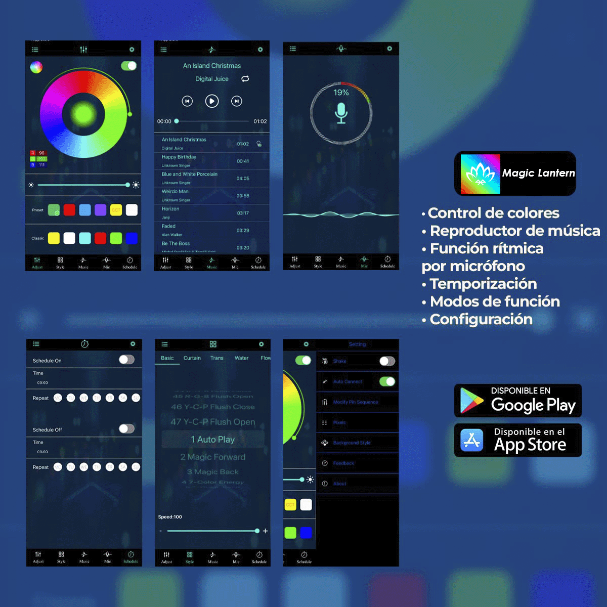 Luz LED Lineal Inteligente RGB 10 Metros Bluetooth App Control Remoto 1619