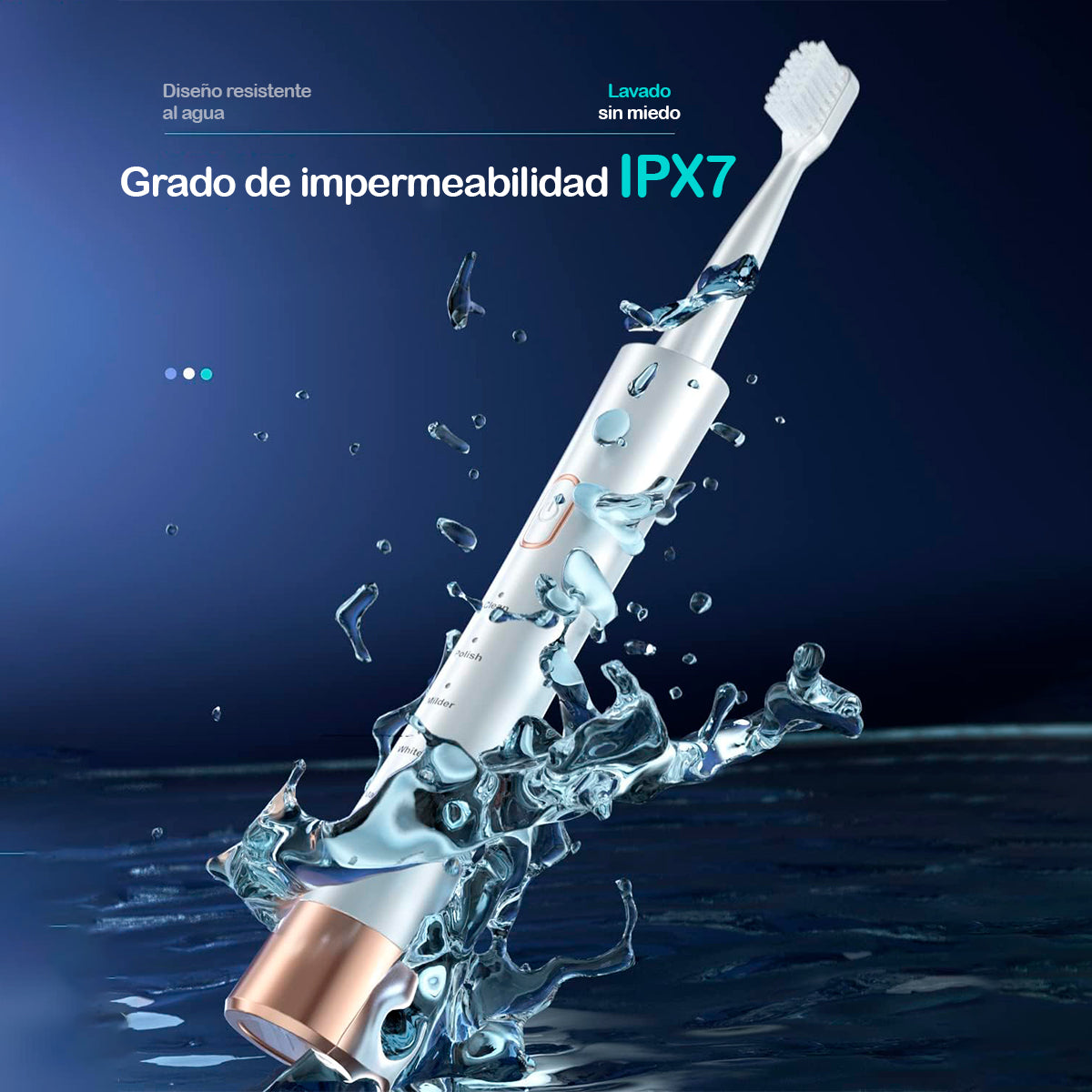 Cepillo Eléctrico Sónico Recargable con 4 Cabezales Limpieza Profunda MD-806