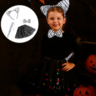 Kit Disfraz Cebra Halloween Tutú Fiesta Disfraces OD523TU02