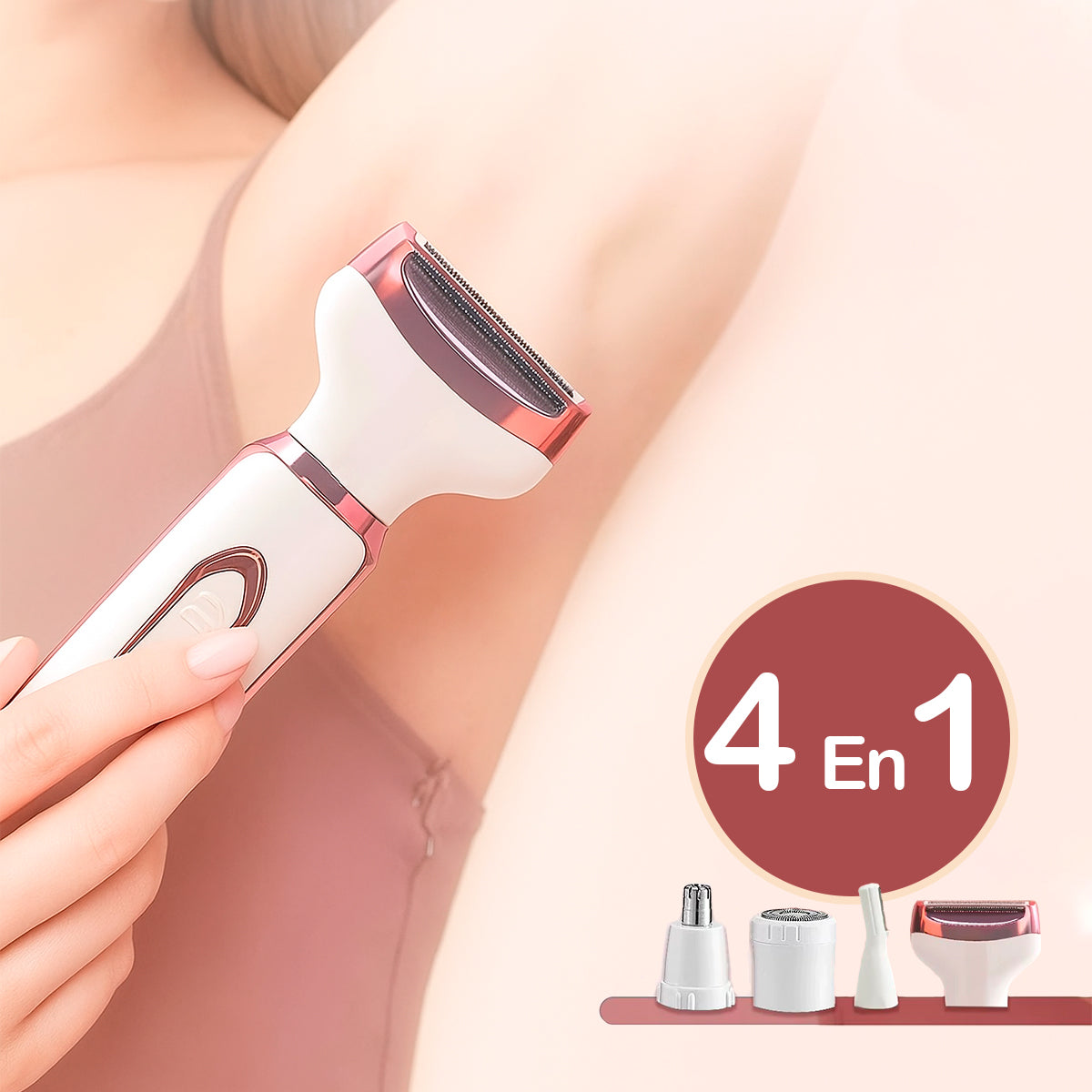 Depiladora Eléctrica Mujer 4 en 1 Recargable Femenina Inalámbrica e Indolora KM-6713