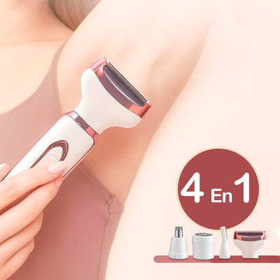 Depiladora Eléctrica Mujer 4 en 1 Recargable Femenina Inalámbrica e Indolora KM-6713