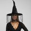 Sombrero De Bruja Con Velo Disfraz Halloween Cosplay BRU01