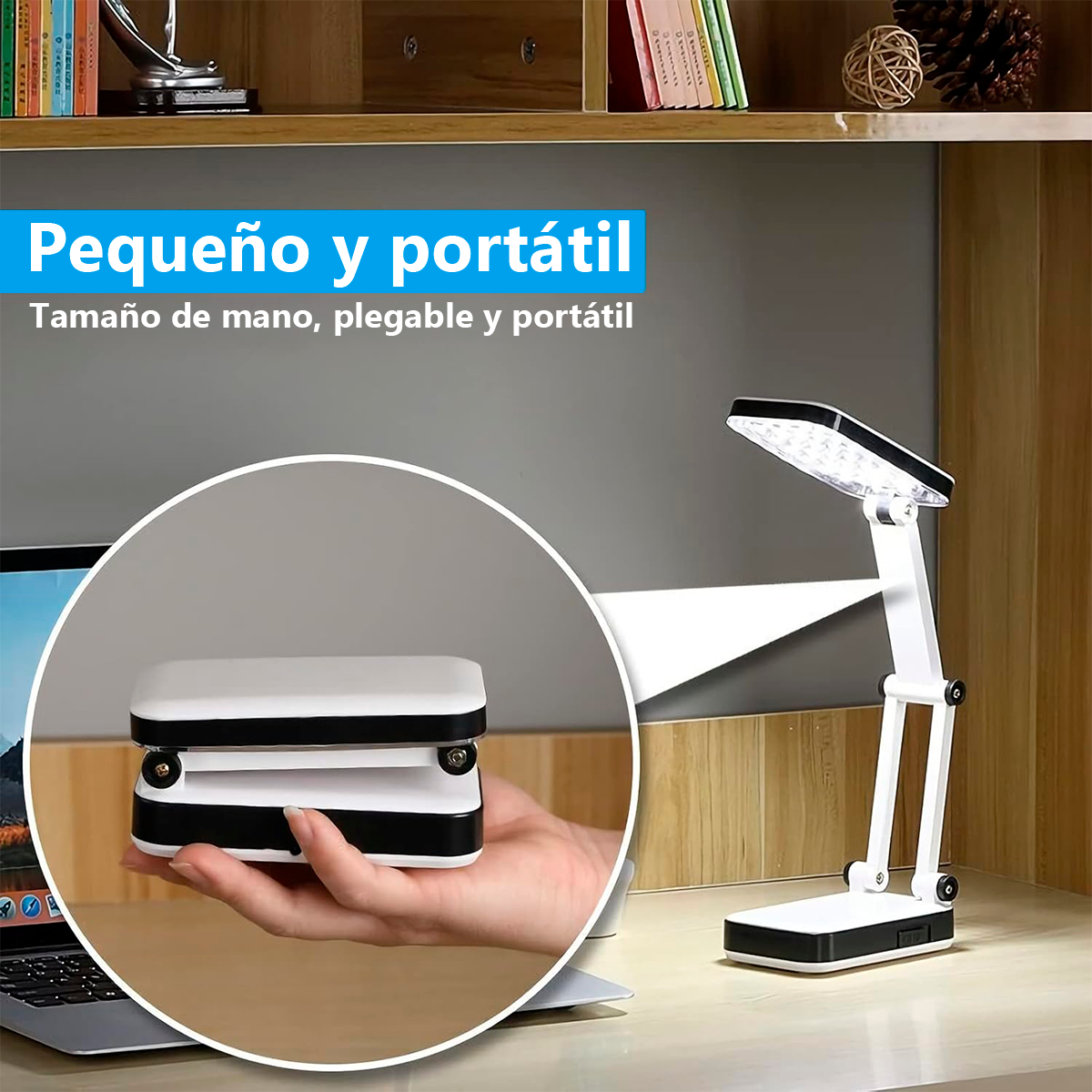 Lámpara LED de Escritorio Recargable Plegable Portátil LES-666