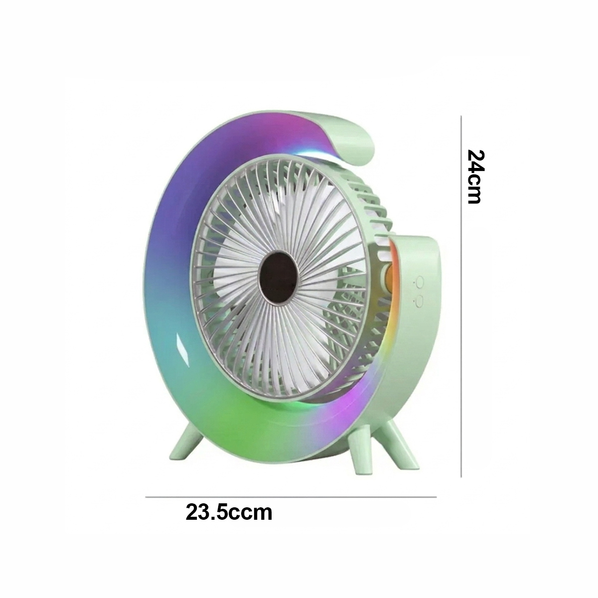 Mini Ventilador Recargable RGB 2 Velocidades para Mesa y Escritorio A-702