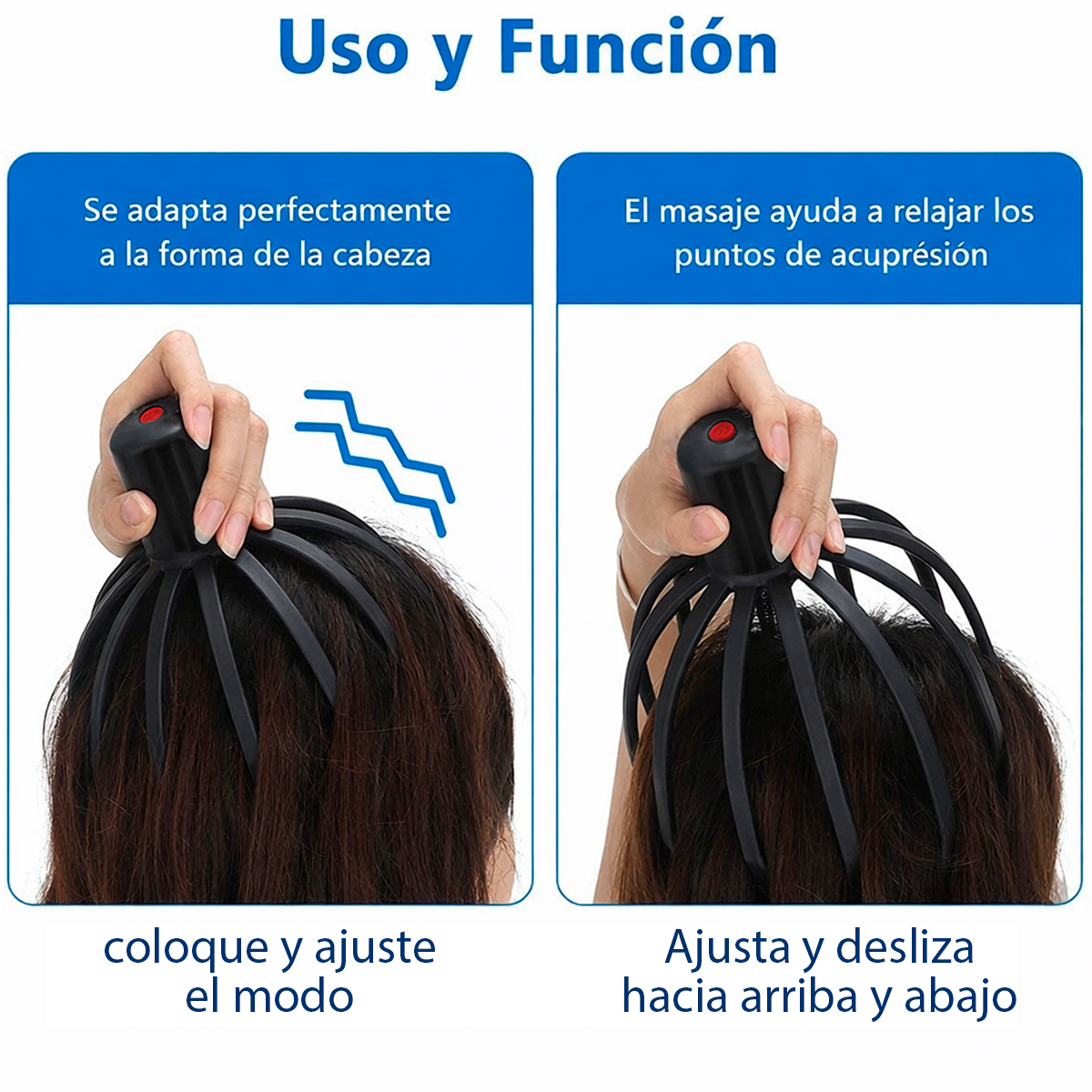 Masajeador de Cabeza Eléctrico Antiestrés Recargable USB J185