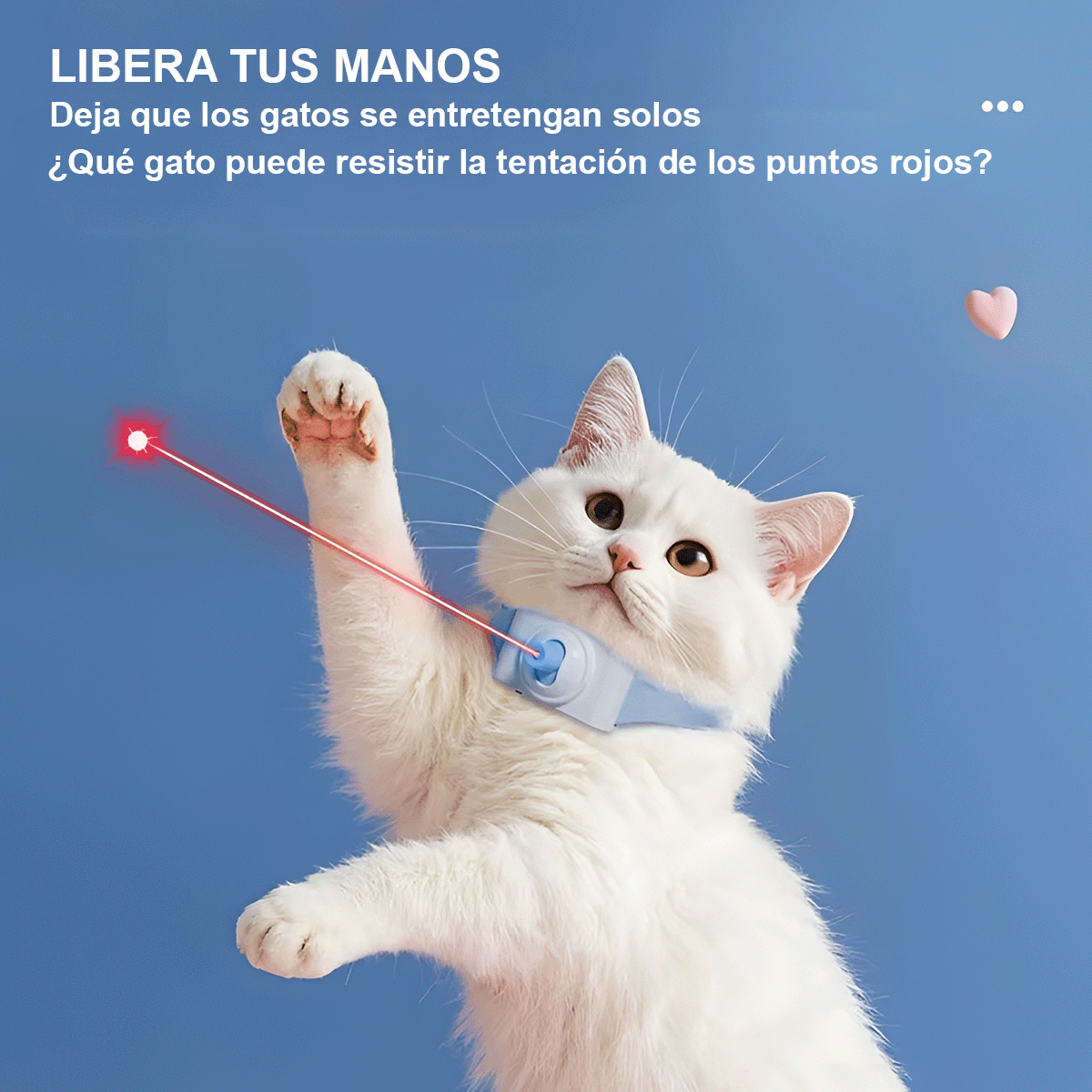 Collar Juguete Láser Automático para Gatos Ajustable Entretenimiento 490-231