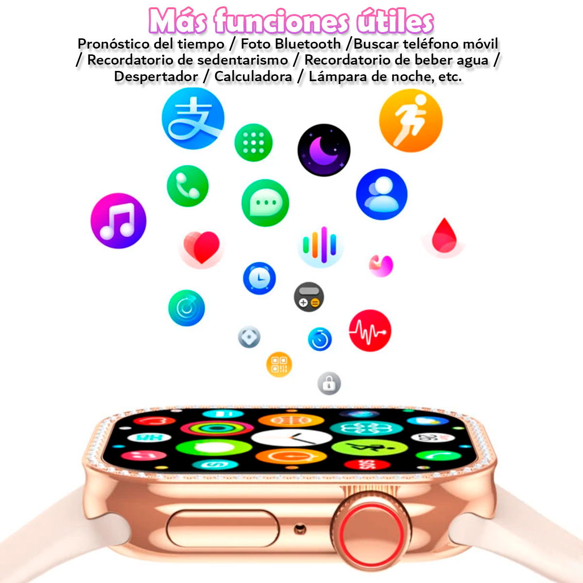 Set Relojes De Lujo 2 En 1 Diamantes Smartwatch + Reloj Analógico ZW10