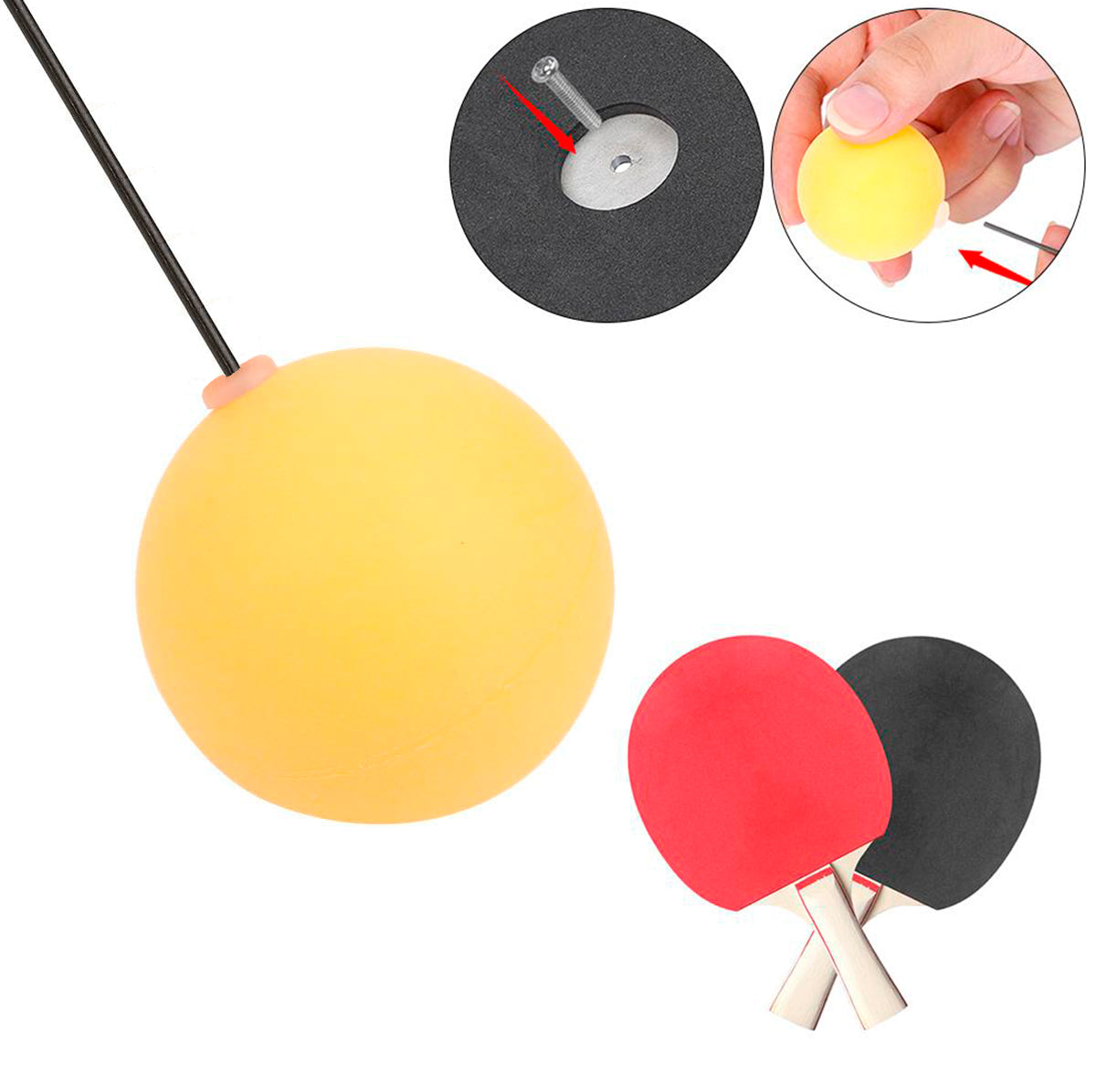 Entrenador de Ping Pong Paletas y Pelotas Juego Interactivo Deportivo 429-15