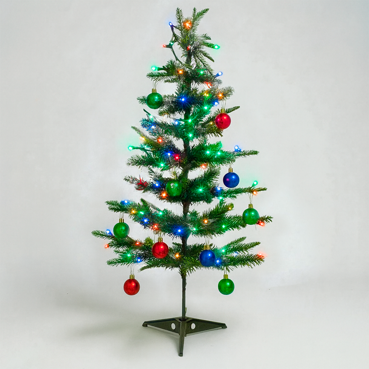 Árbol Navidad Puntas Nevado 90cm + Luces + Bolas De Regalo Decoración T90-VB2COMBO