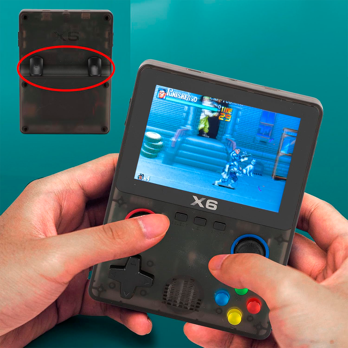 Consola Portátil Retro +6.000 Juegos Clásicos Conexión TV X6