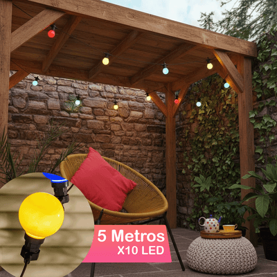 Guirnalda de Luces Bombillo 10 LED Multicolor LED 5 Metros 23-10AC