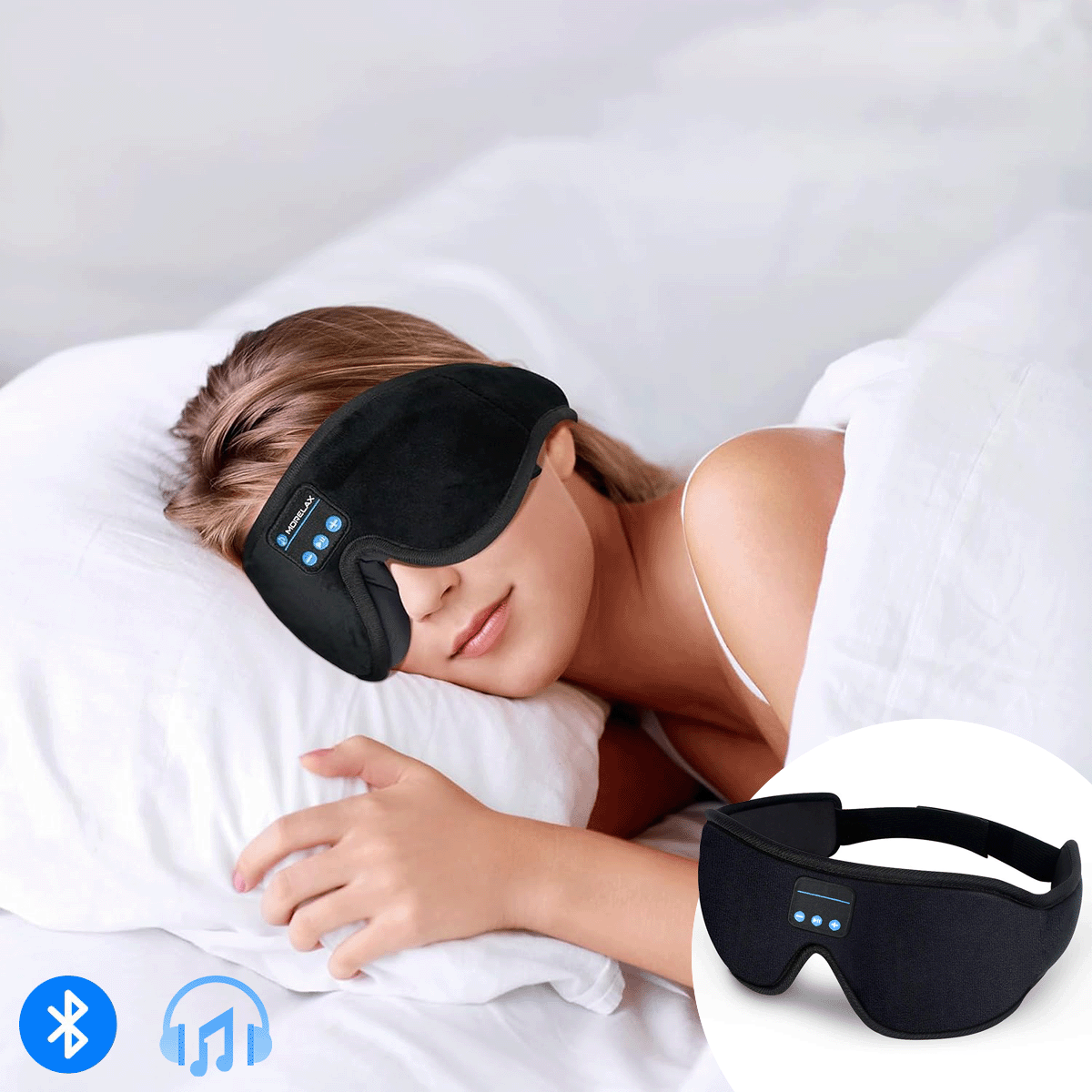 Antifaz Bluetooth para Dormir con Sonido Auriculares 8001