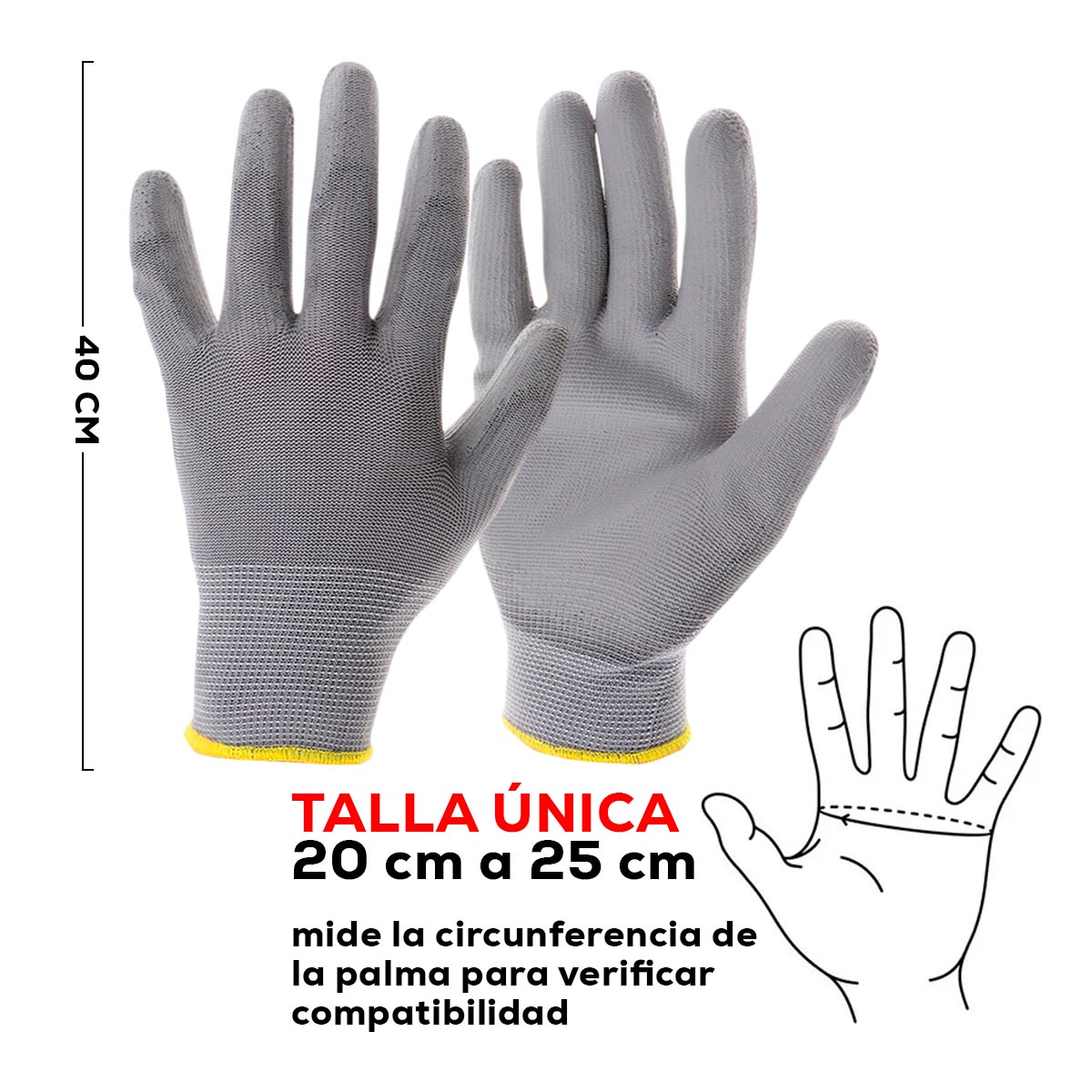 Guantes Antideslizantes de Trabajo Liviano x3 Pares – Alta Destreza y Comodidad GPT01