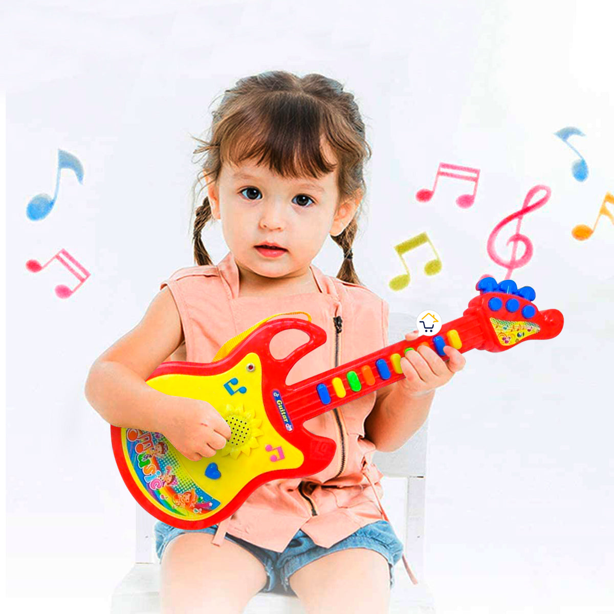 Guitarra De Juguete Micrófono Luces Y Sonido Niños 719