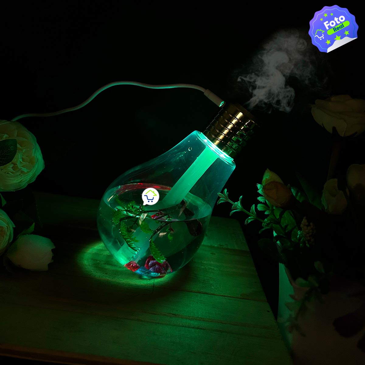 Humidificador Lámpara Bombillo RGB Difusor Aroma Cambia Color EO417
