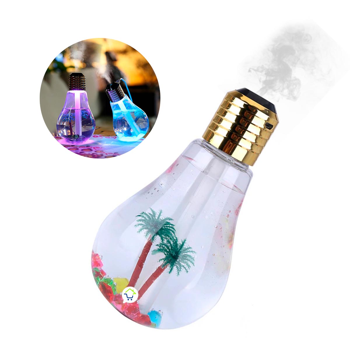 Humidificador Lámpara Bombillo RGB Difusor Aroma Cambia Color EO417