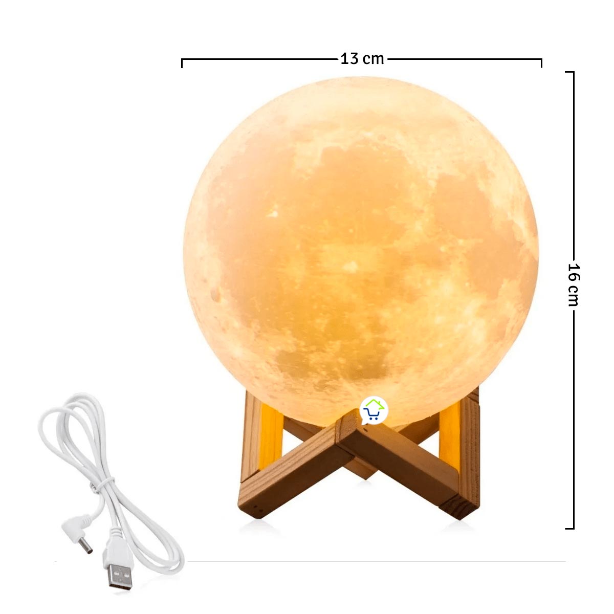 Humidificador Lámpara Luna LED Difusor Aroma Cambia Color 2305013
