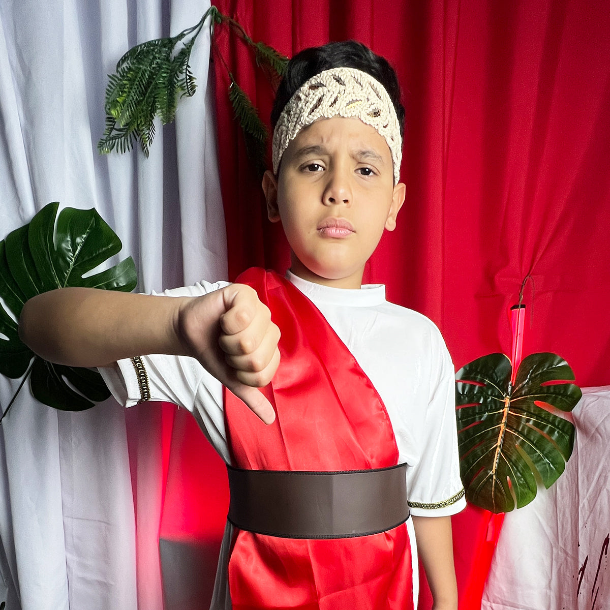 Disfraz Dios Griego Adulto y Niño Toga Olímpica Con Corona Dorada DSGRI