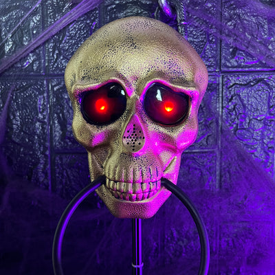 Timbre Halloween Calavera Con Ojos LED Sonido Espeluznante Decoración Puerta AX936-3