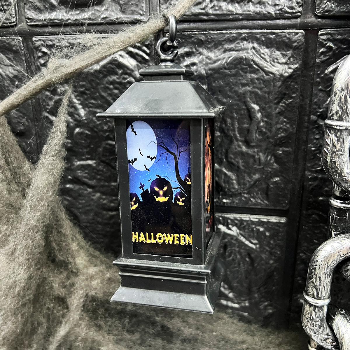 Set 4 Faroles Halloween Decorativos LED Decoración Casa FN01H