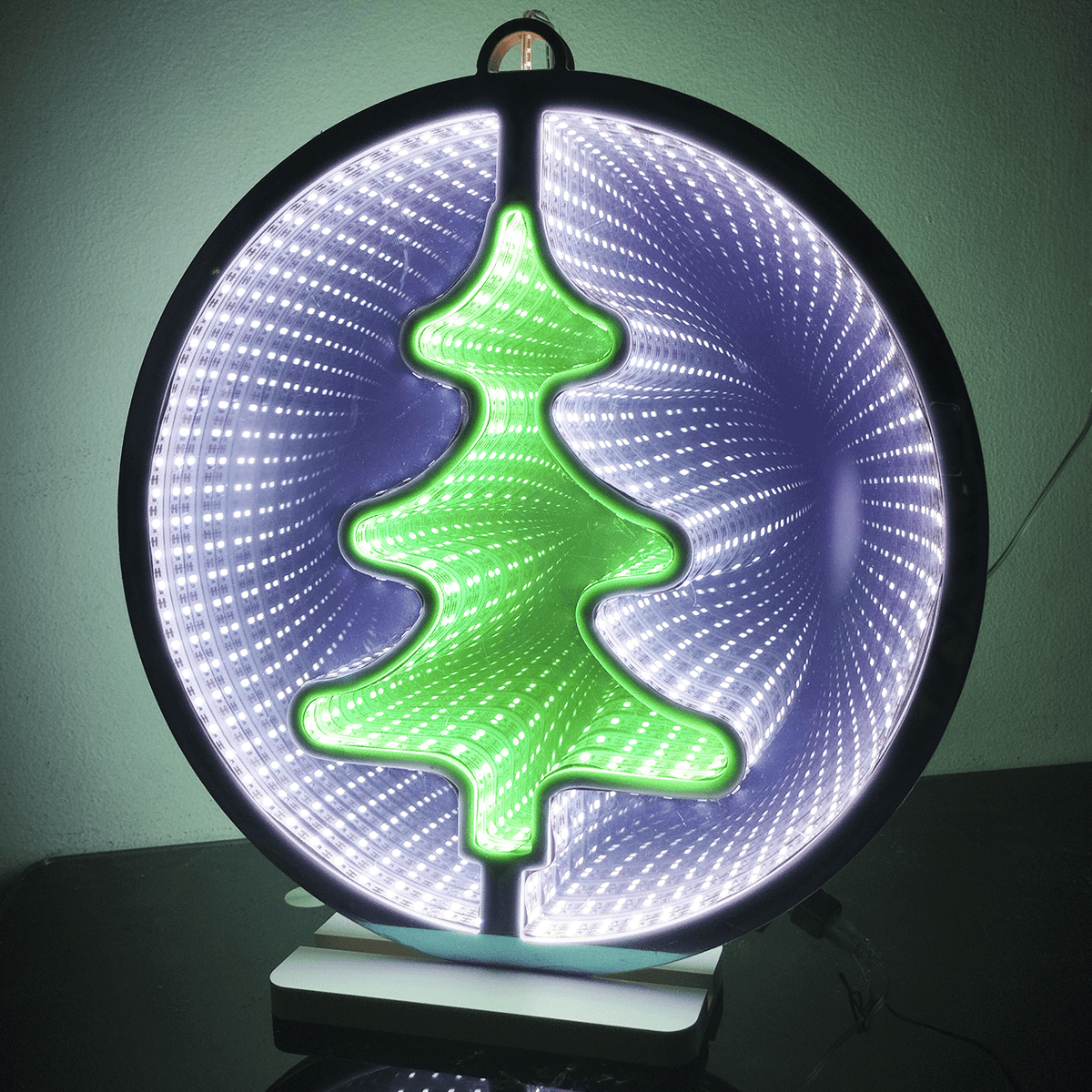 Esfera Árbol LED Decorativa Efecto Infinito Multicolor Luz Navideña FIBA225C