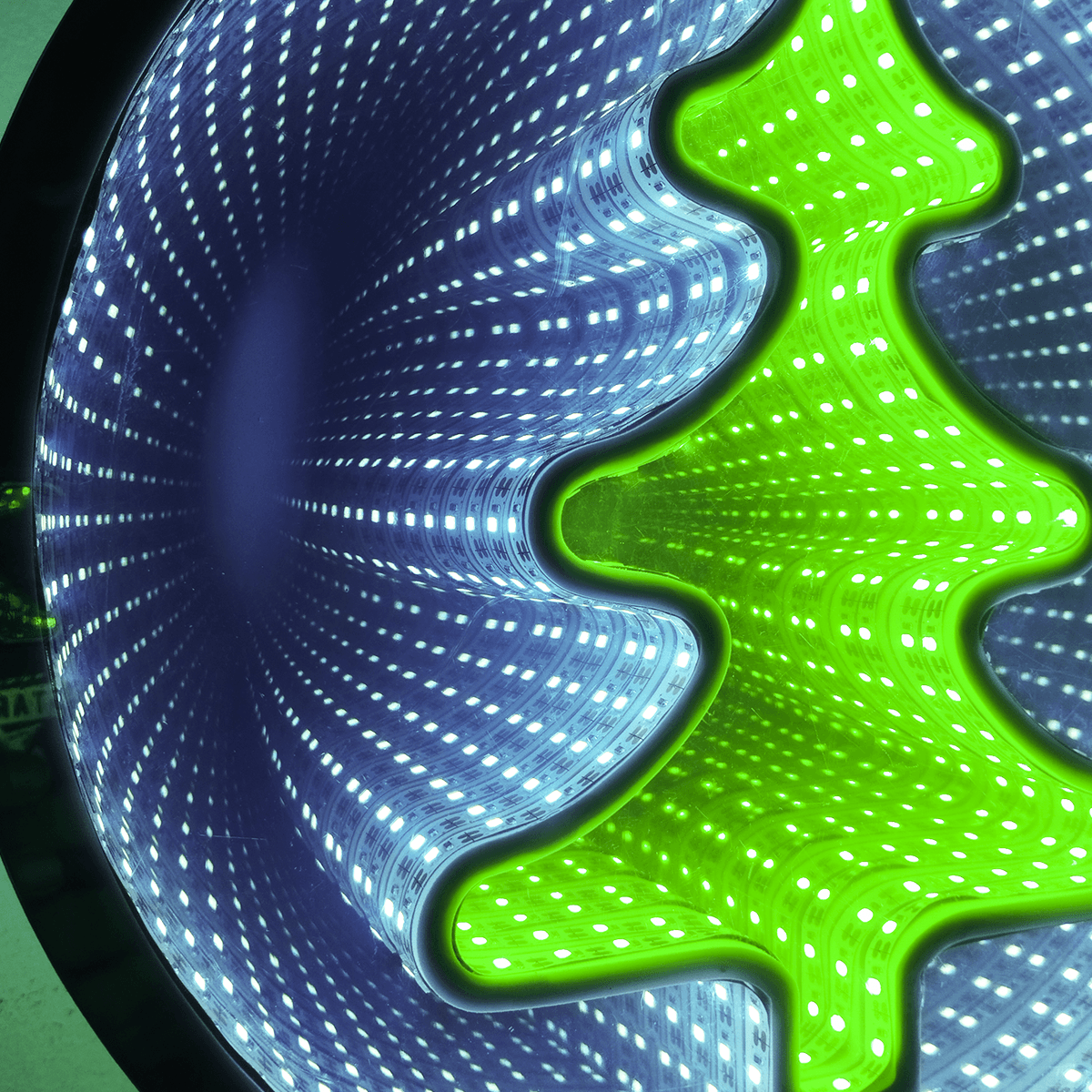 Esfera Árbol LED Decorativa Efecto Infinito Multicolor Luz Navideña FIBA225C