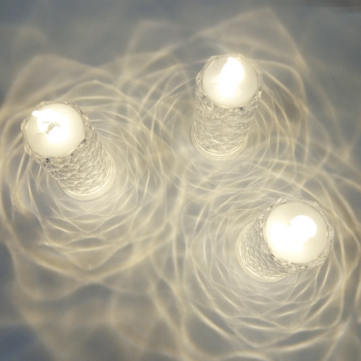 Velas LED X3 Efecto Cristal Sin Llama Decoración Navidad SVD01