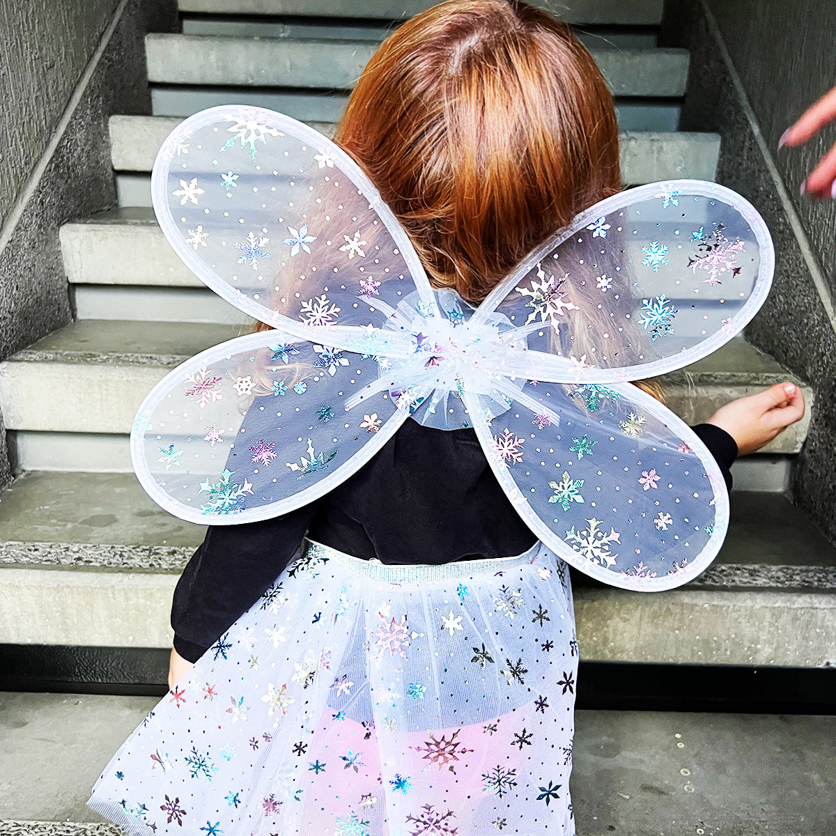 Disfraz Hada Copos De Nieve Alas y Tutú Niña Halloween OF-02022HN