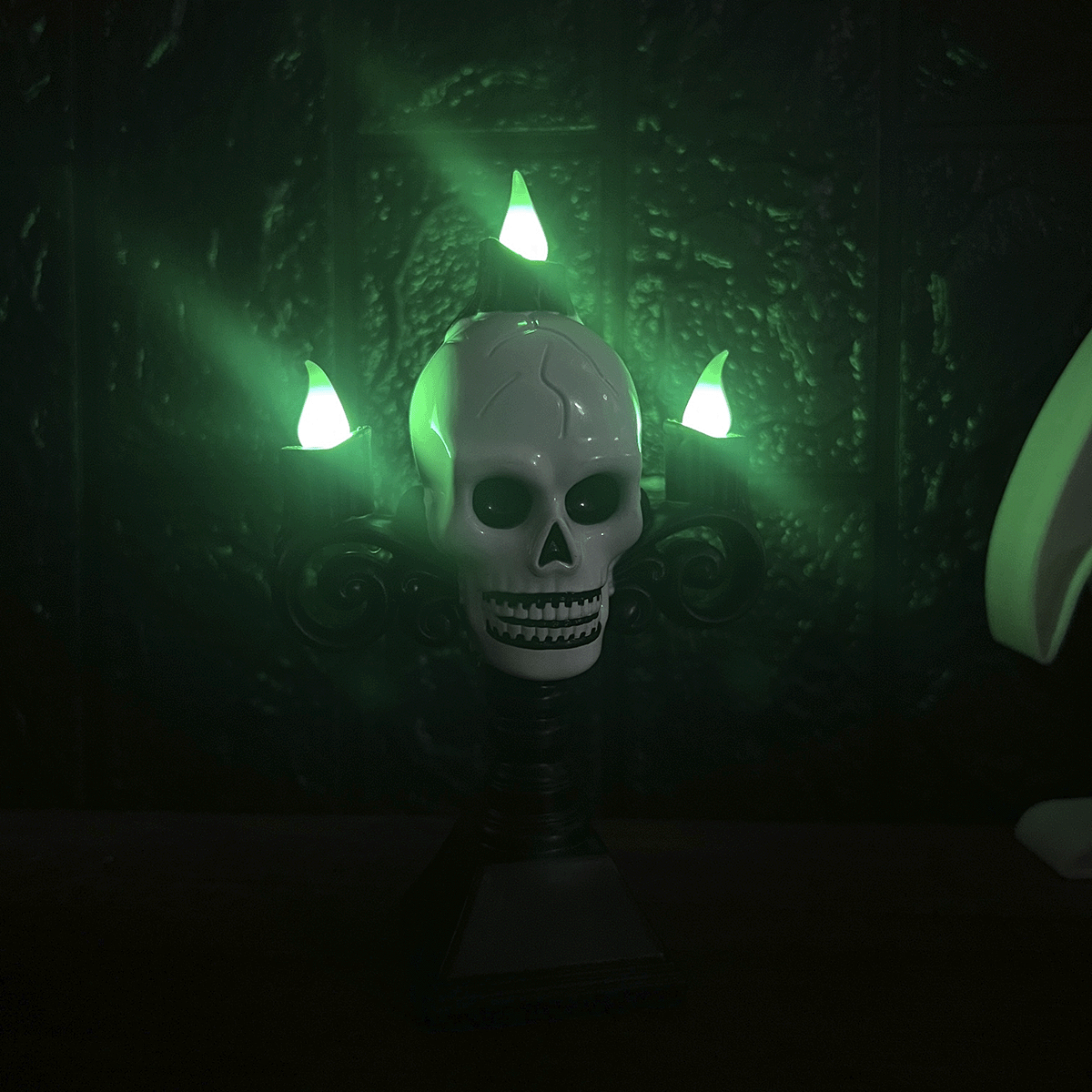 Candelabro Vela LED Calavera Halloween Decoración Terror AX936-7
