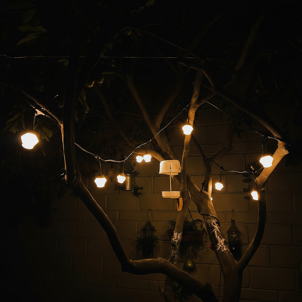 Guirnalda LED 5 m con 10 Bombillos Campana Exterior Decoración 23-10B