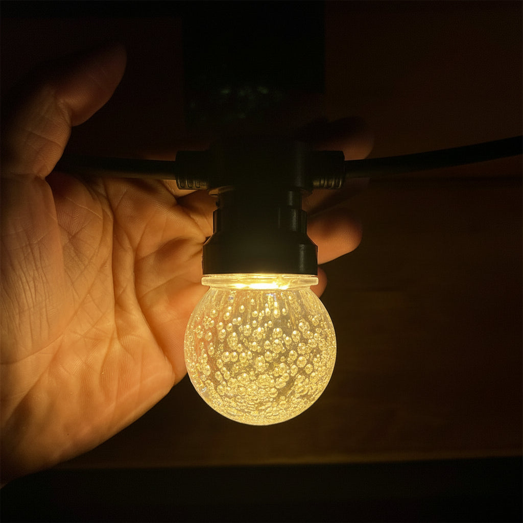 Luces LED Esfera De Cristal 5 Metros Bombillo Cristal Decoración Guirnalda Navidad 23-10C