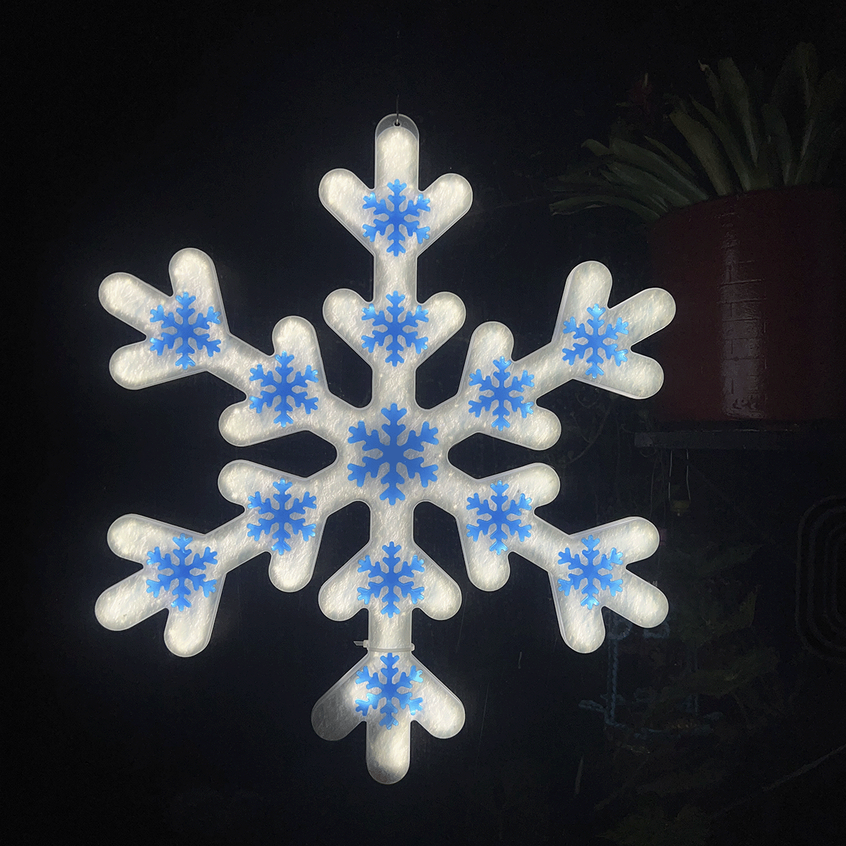 Copo De Nieve LED Decorativo 60 cm Ventana Puerta Navidad S4010
