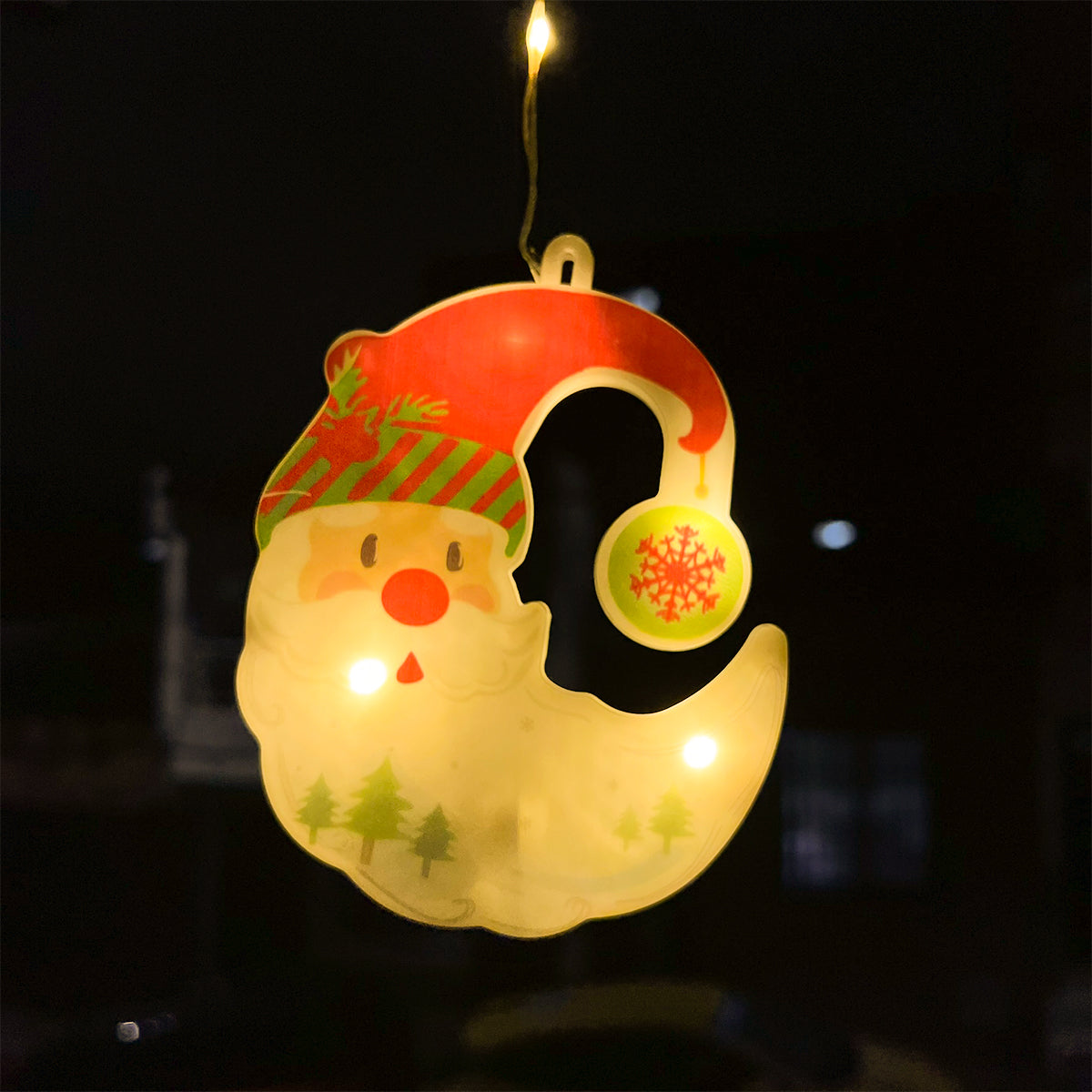 Cascada LED 3M Intercalada 100 Luces Figuras Navideñas Lunas y Estrellas S4028TCL