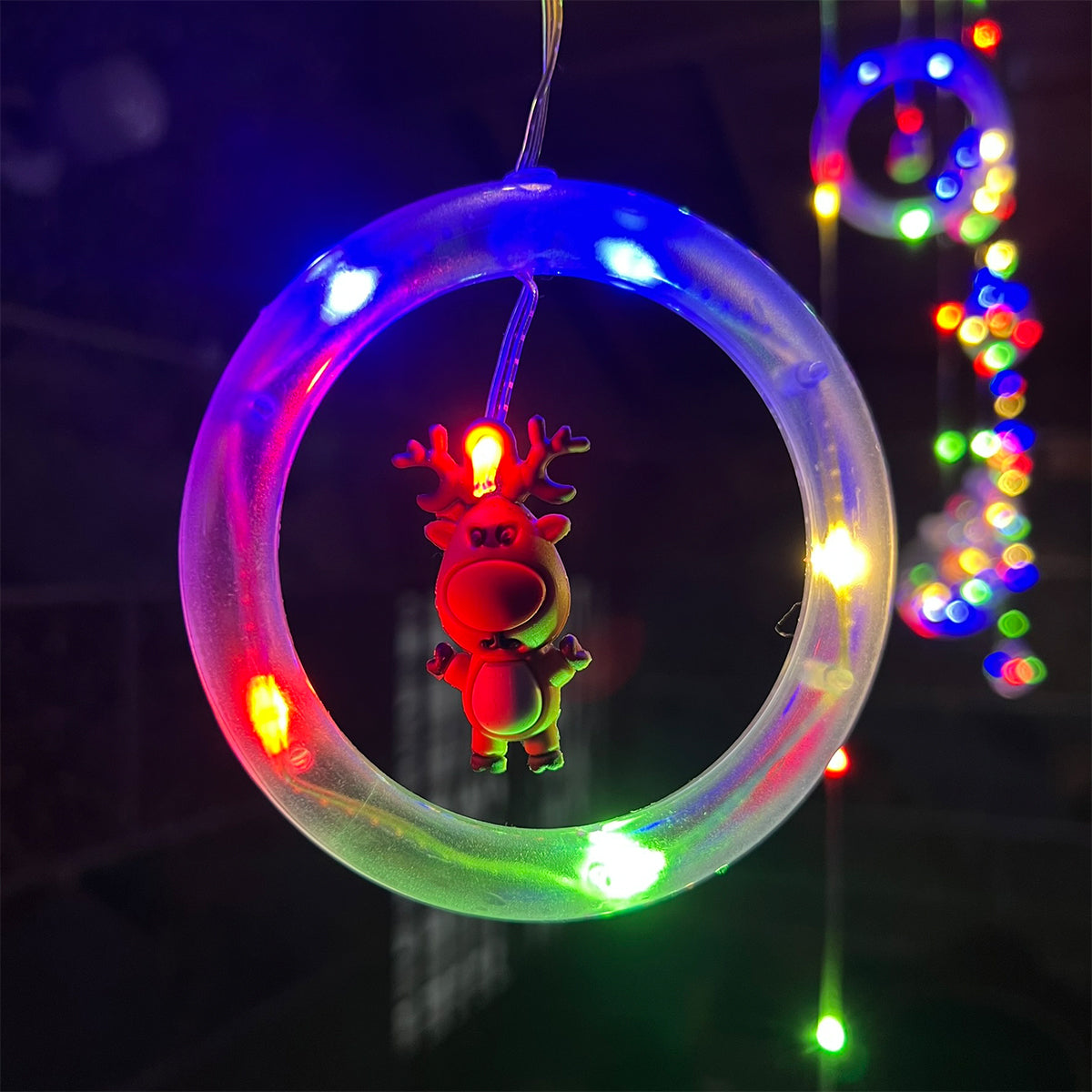 Cortina Intercalada Bolas con Aros 3M 150 LEDS 150