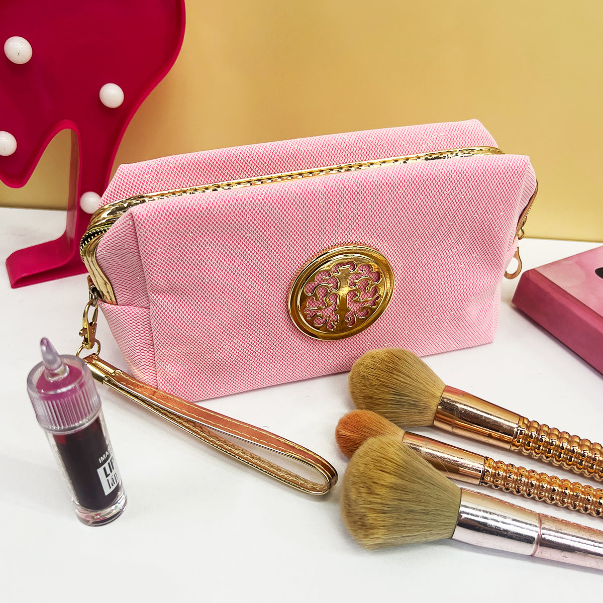 Cosmetiquera Escarchada Organizador De Maquillaje Cartuchera Portátil Neceser Kawaii Mirella 986-16