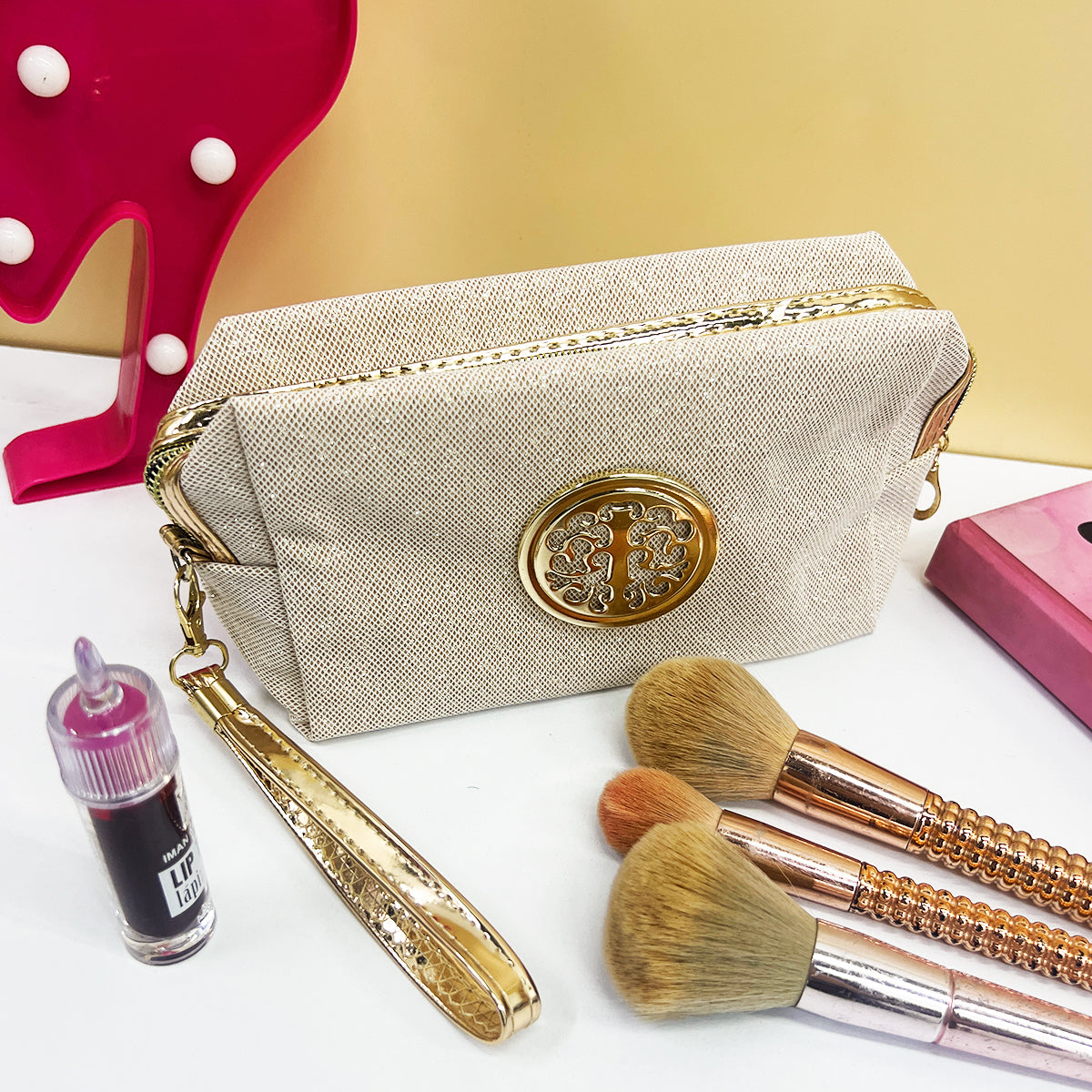 Cosmetiquera Escarchada Organizador De Maquillaje Cartuchera Portátil Neceser Kawaii Mirella 986-16