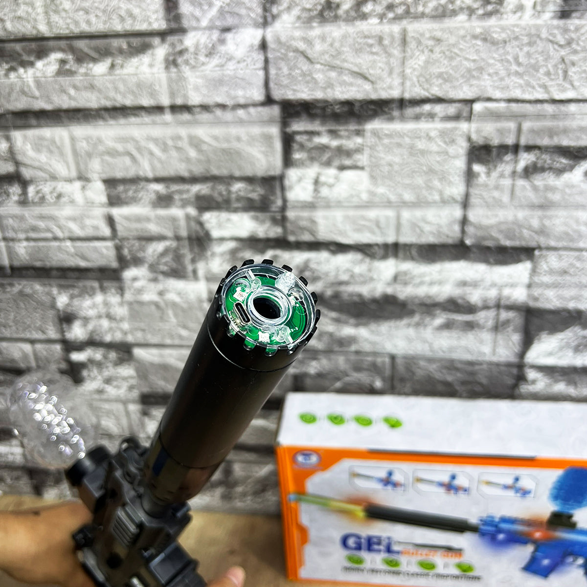 Rifle de Hidrogel MP5 Con Silenciador LED 1000 Bolas de Gel 115-2