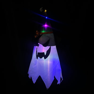 Fantasma Iluminado Colgante con Sombrero de Bruja Decoración Halloween 936-4