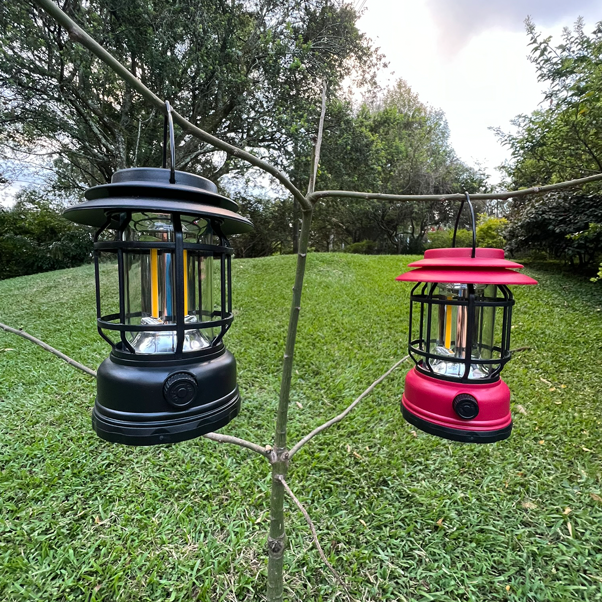 Lámpara Led Camping Vintage Solar Recargable Portátil K-20