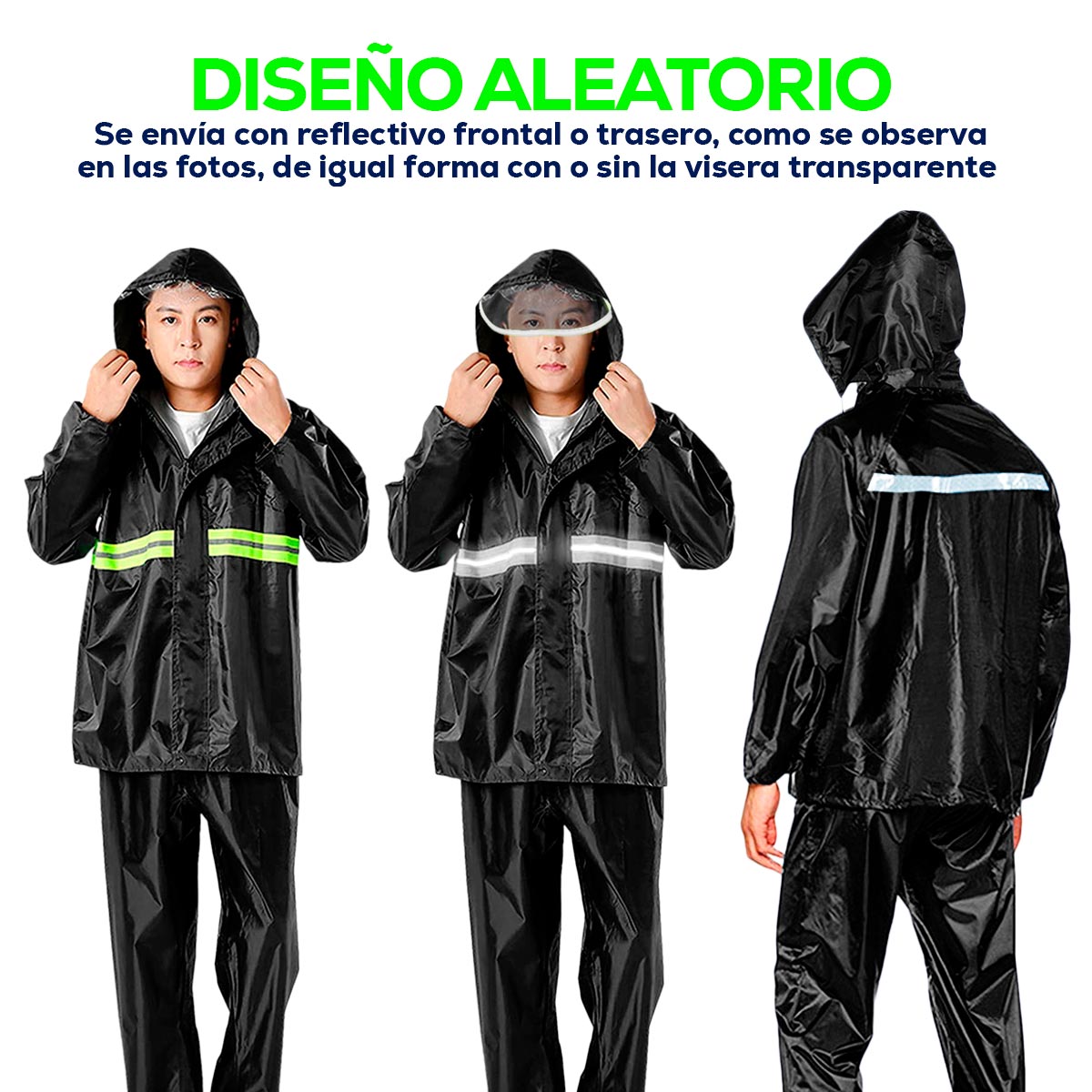 Impermeable Moto Traje Chaqueta Pantalón Reflectivo RF CY5