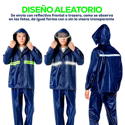 Impermeable Moto Traje Chaqueta Pantalón Reflectivo RF CY5