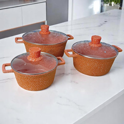 Juego De Ollas De Granito 6 Piezas Antiadherente Cocina IU-2203089