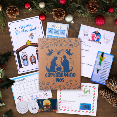 Kit Carta Al Niño Dios Caja Ritual Lista de Deseos Año Viejo Navidad KCND