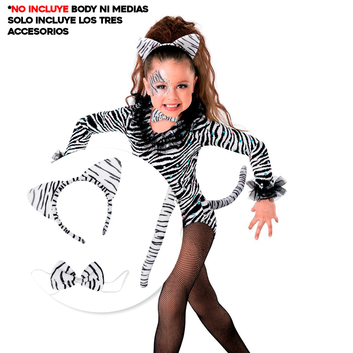 Kit Accesorios Cebra Disfraz Halloween Fiesta Disfraces OD523