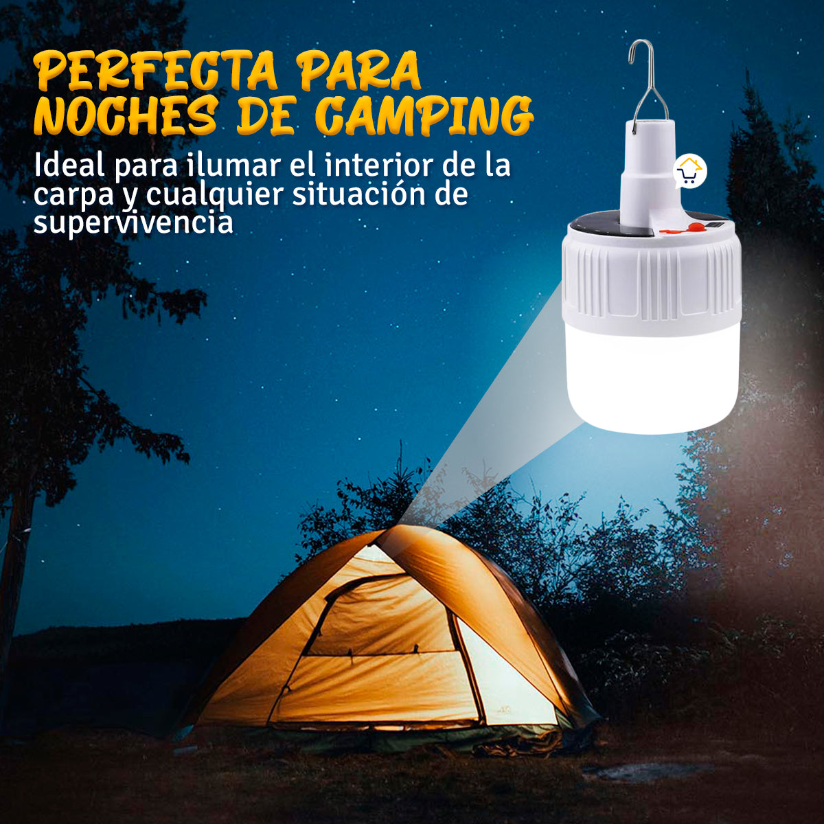 Lámpara Solar De Emergencia Bombillo Recargable Camping Sl42