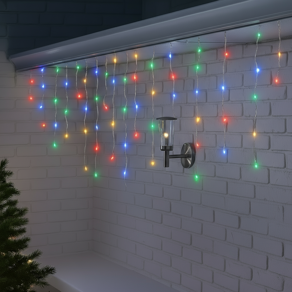 Cortina LED Intercalada 3 Metros 96 LED Navidad Decoración Navideña AL-078