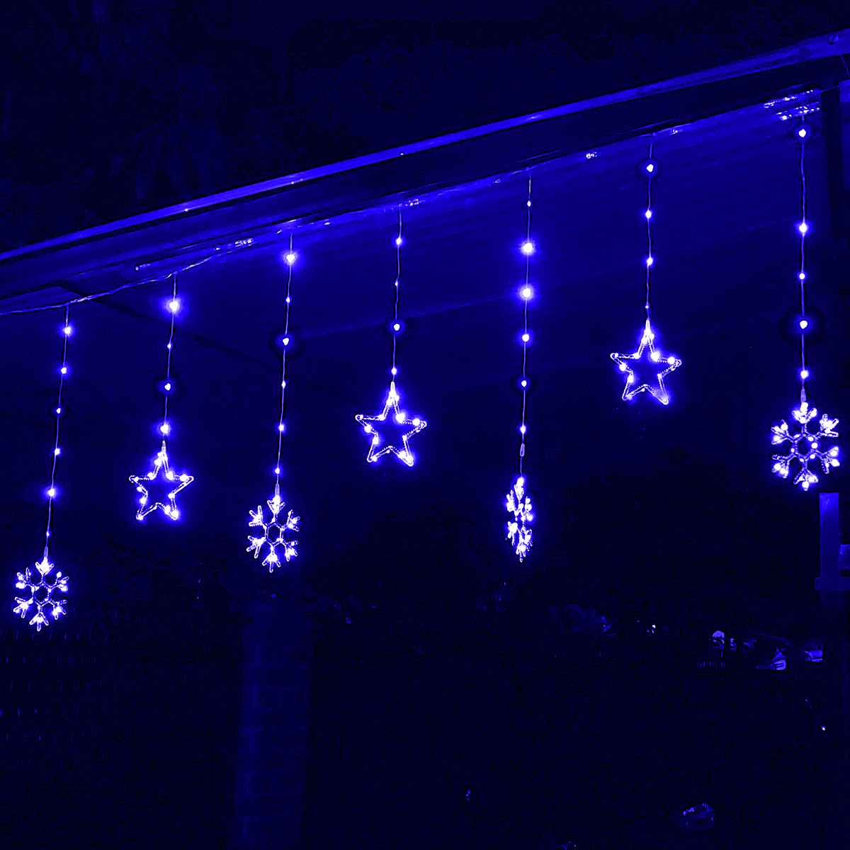 Luces Led Estrellas y Copos 260 Luces 3m Navidad Azul 1629