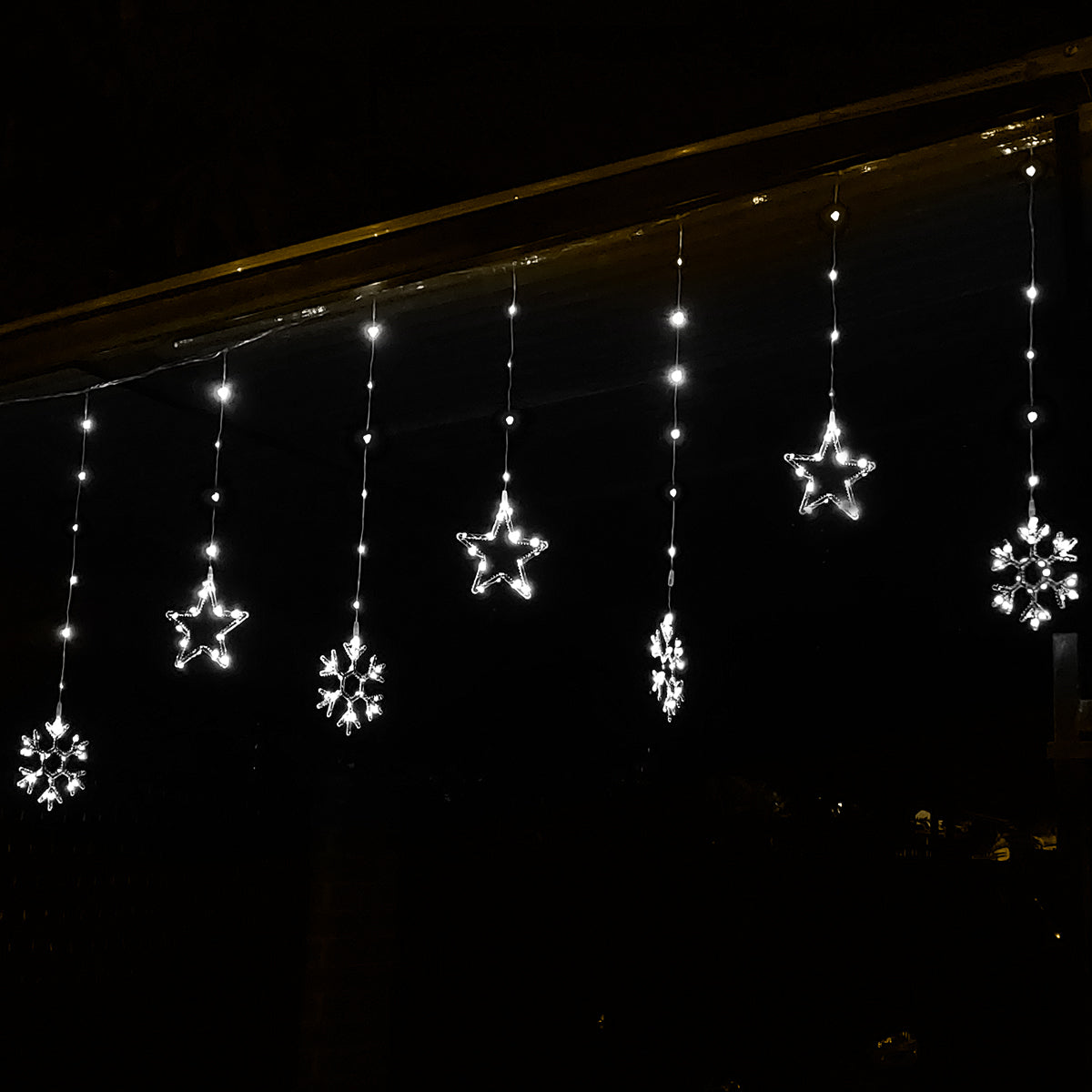 Luces Led Estrellas y Copos 260 Luces 3m Navidad Blanco 1627